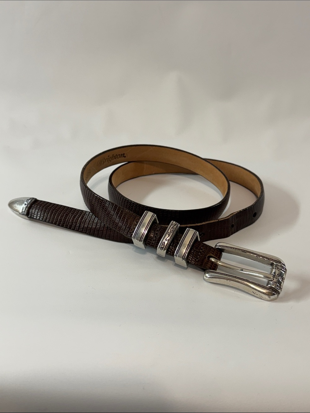 Vintage Brighton Brown Leather Western Ranger Belt